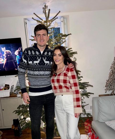 Harry Maguire with his girlfriend 